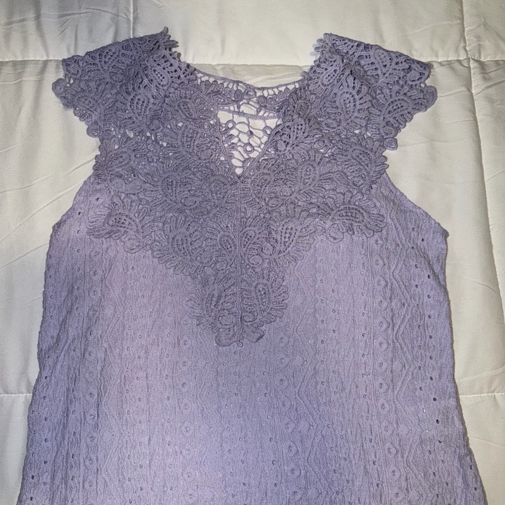 Purple Lace Sleeveless Top